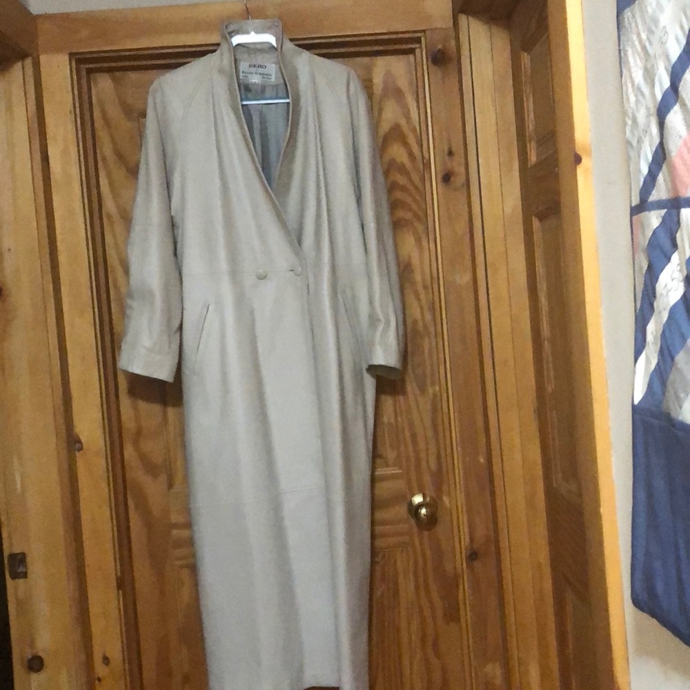 All leather leather long length coat